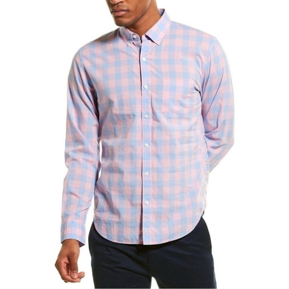 Bonobos Slim Pink and Blue Plaid Shirt